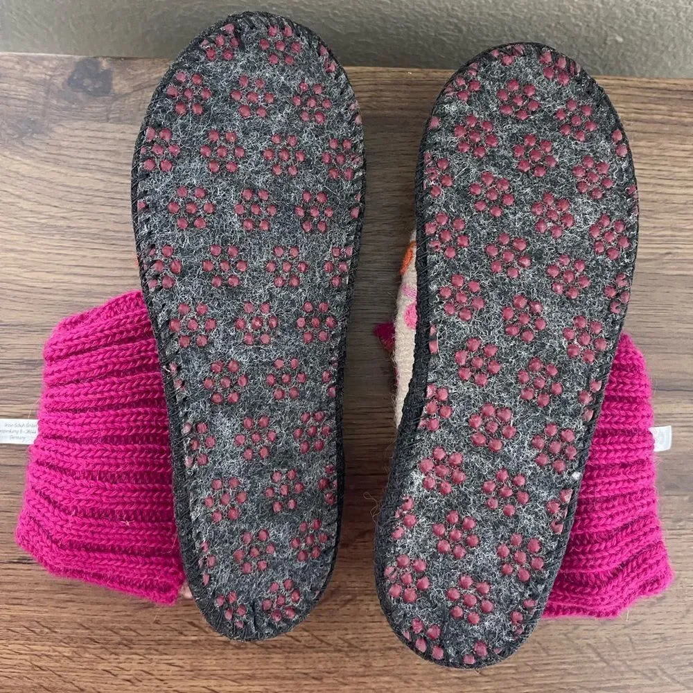 Garnet Hill Kids Animal Slippers - Pink and Cream